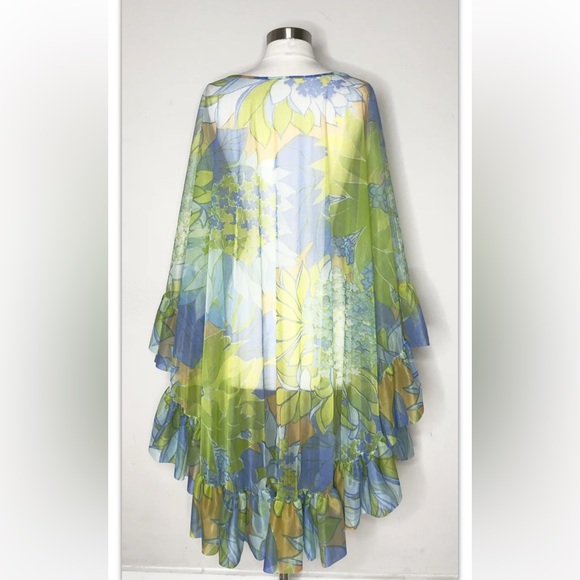 Couture Internationale By Pedro Rodriguez: Vintage Floral Poncho Cover. Size: 34 - Picture 3 of 6